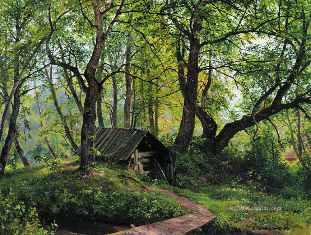 alte Kalk 1894 klassische Landschaft Ivan Ivanovich Bäume Ölgemälde